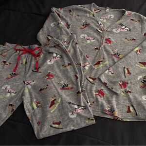 Gray Pajama Set with Red Accents